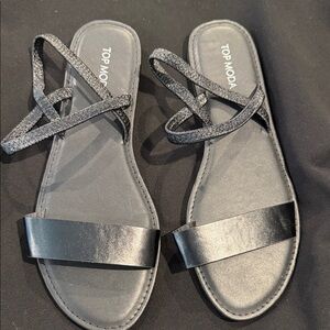 TOP Moda Women's Elegant Black Sandals Size 11
